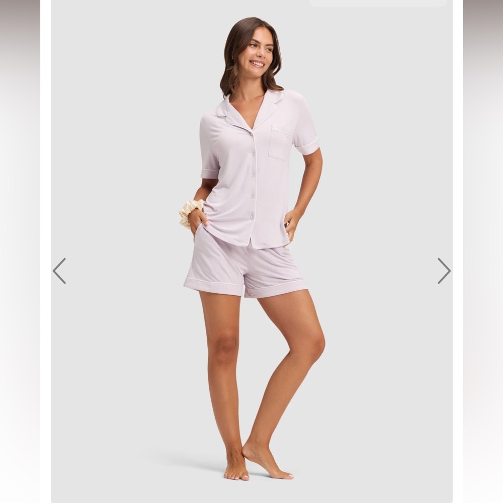Cozy Earth Bamboo Stretch Knit Short Sleeve Pajama Set, XS